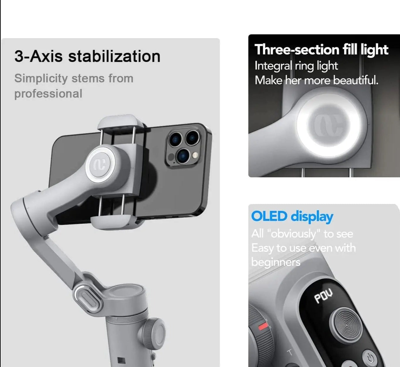 MotionFlow™ - 3-Axis Foldable Gimbal Stabilizer