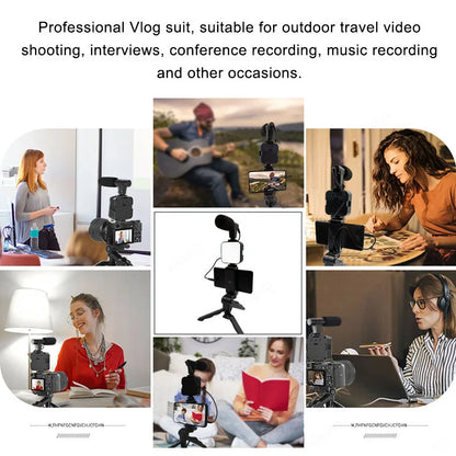 VisionaryVlog™ - 5 In 1 Vlogging Kit With Fill Light Microphone Tripod