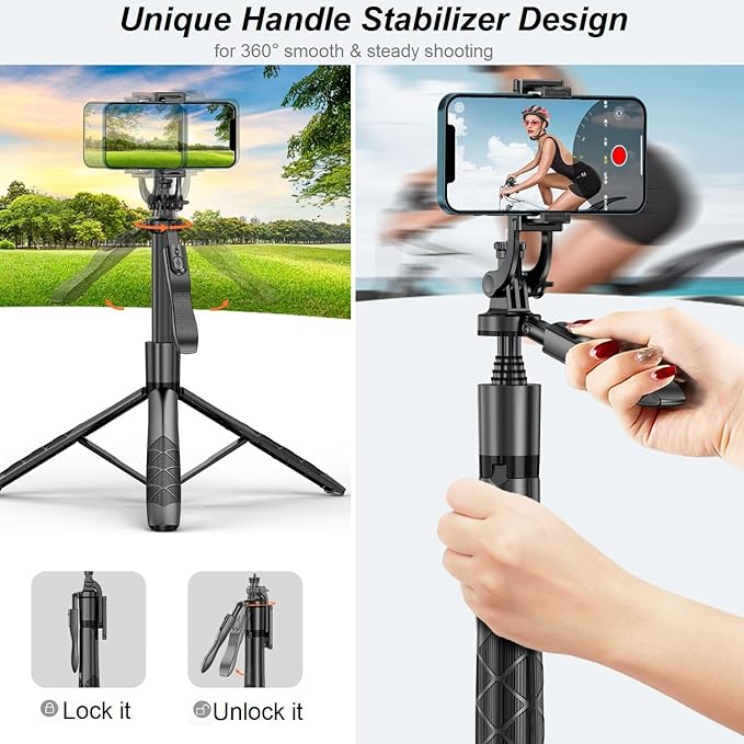 The Stripod™ - 62" Portable Tripod Stabilizer & Selfie Stick